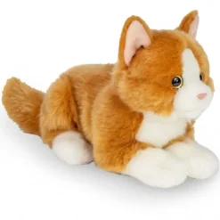 Hermann Teddy Knuffel Kat Rood Liggend 20 cm