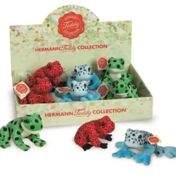 Hermann Teddy Knuffel Kikker Rood, Groen of Blauw