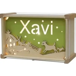 Het Houtlokael Naamlamp 2D Deluxe Boerderij Hout