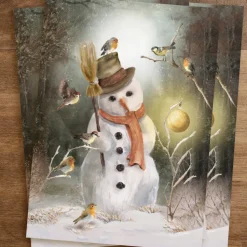 Iris Esther Postkaart Snowman