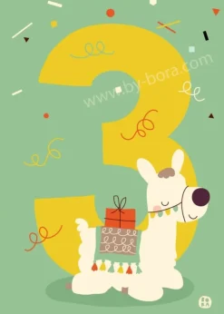 Kaart met envelop 3 Alpaca