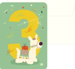 Kaart met envelop 3 Alpaca