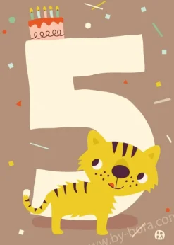 Kaart met envelop 5 Tiger