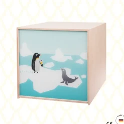 Limundo Kubuslamp Pinguïn Beuken Hout