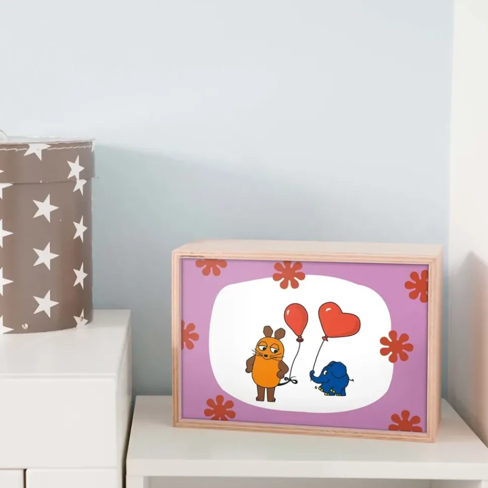 Limundo Motief Muis met Ballon Wandlamp Rechthoekig