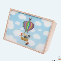 Limundo Wandlamp Rechthoekig Luchtballon Beuken Hout