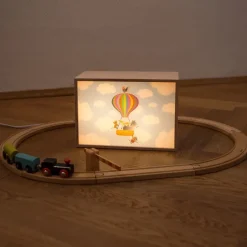 Limundo Wandlamp Rechthoekig Luchtballon Beuken Hout