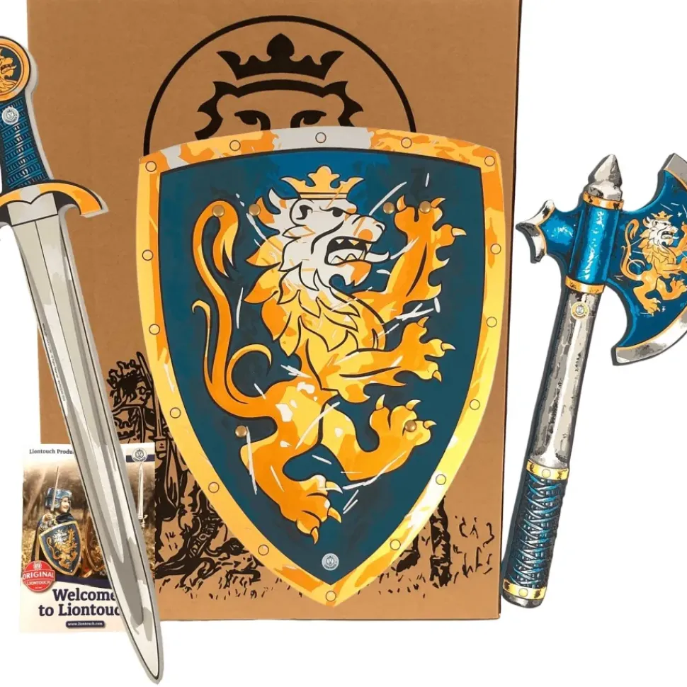 Liontouch Edele Ridder Set Zwaard/Schild/Bijl Blauw