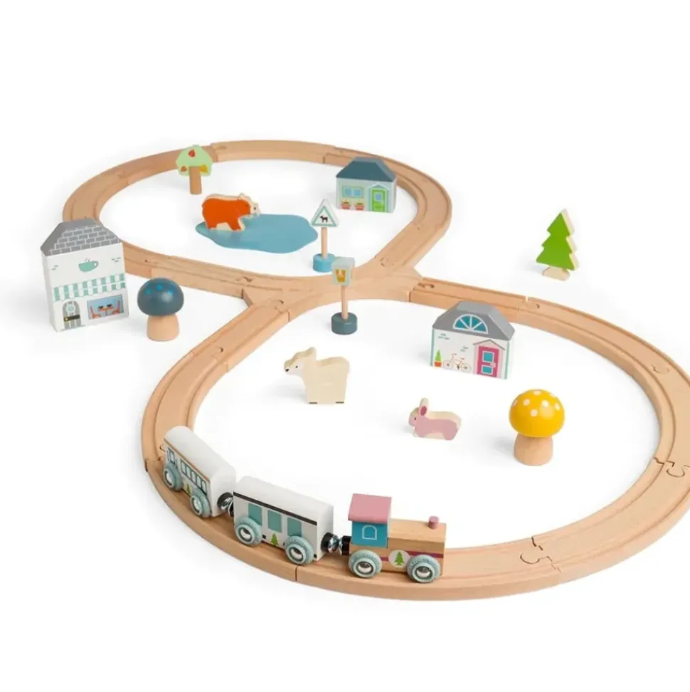 Little Dutch Treinbaan Dieren Set Hout