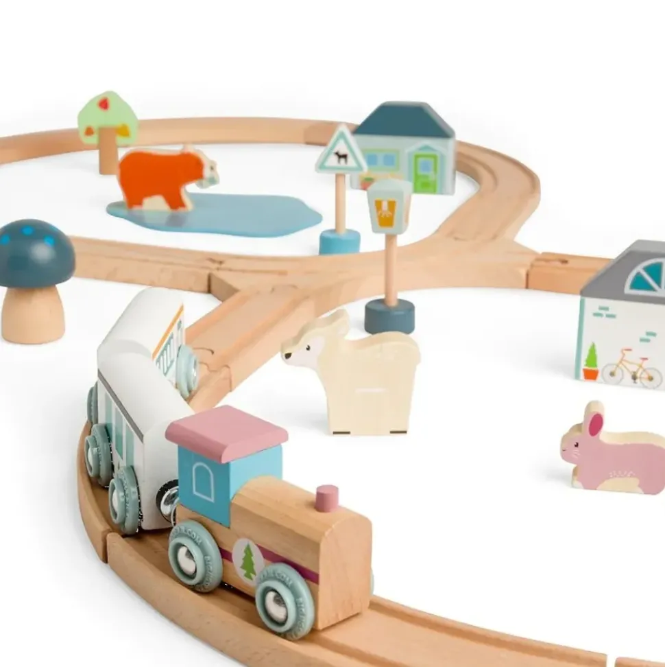 Little Dutch Treinbaan Dieren Set Hout