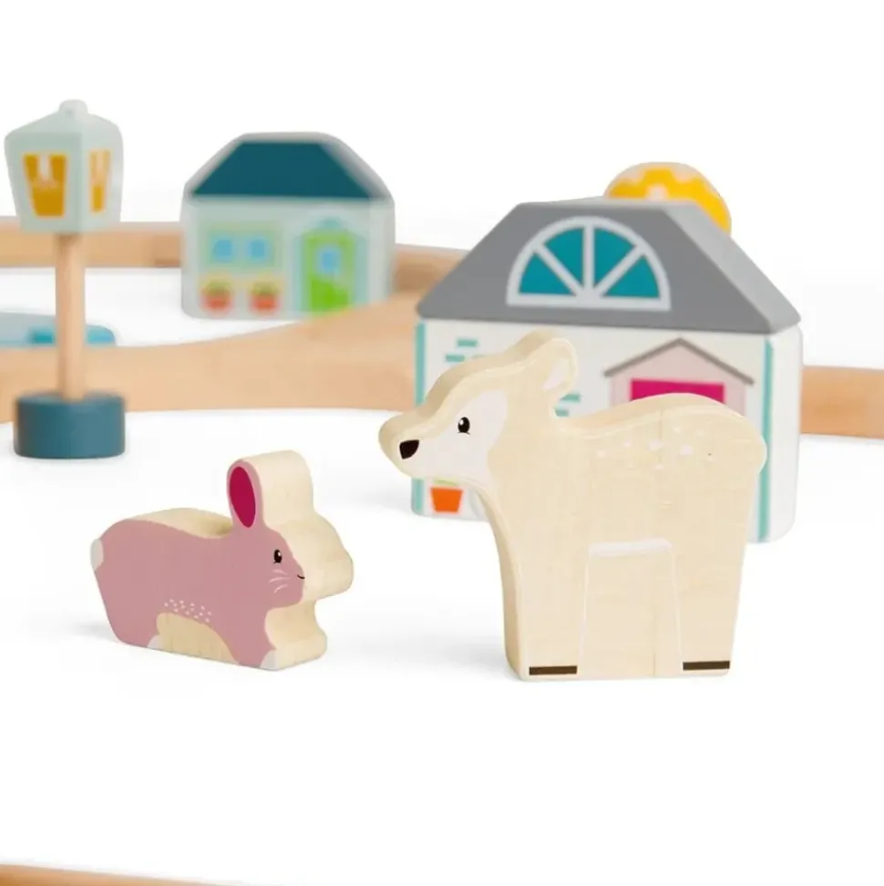 Little Dutch Treinbaan Dieren Set Hout