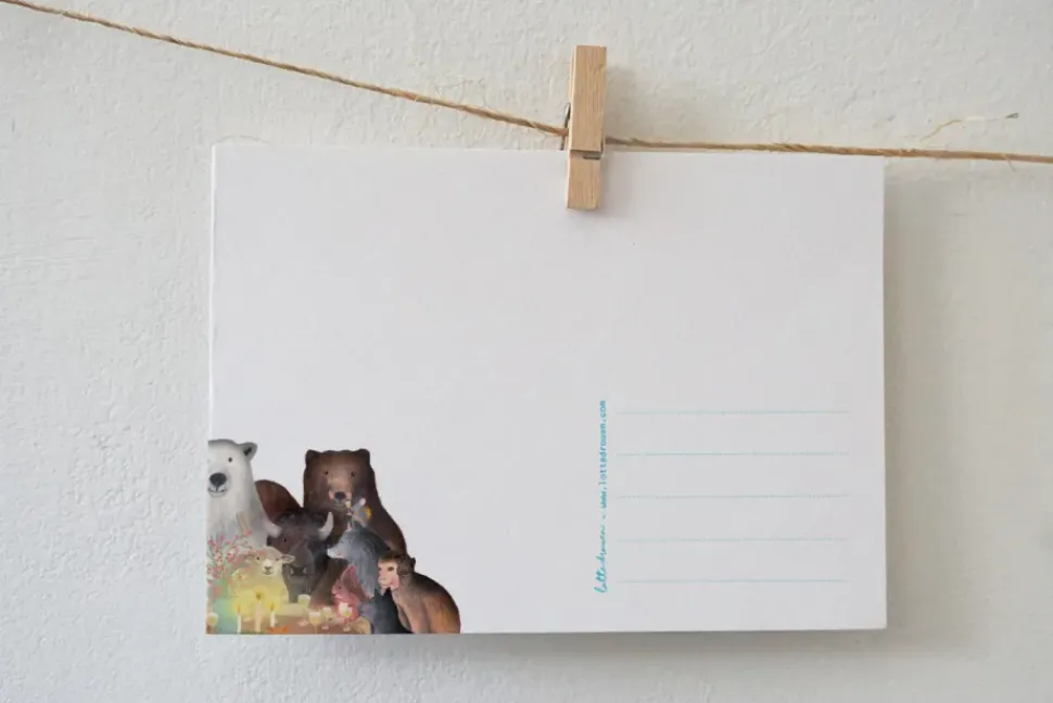 Lotte Drouen Ansichtkaart Kerstkaart Kijken naar Vuurwerk