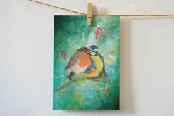 Lotte Drouen Ansichtkaart Vogelgezin in het Groen