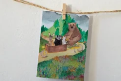 Lotte Drouen Ansichtkaart Beer op Bakfiets