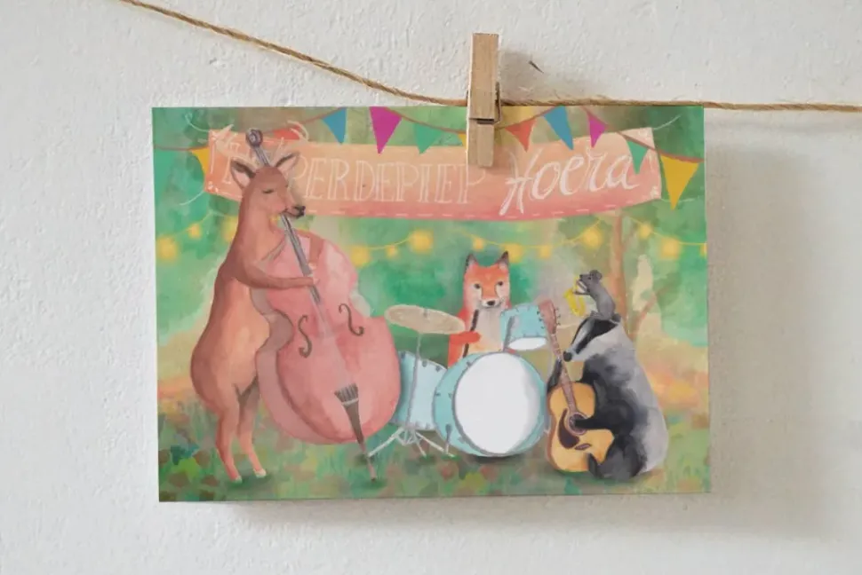 Lotte Drouen Ansichtkaart Picknick tussen de Bloemen