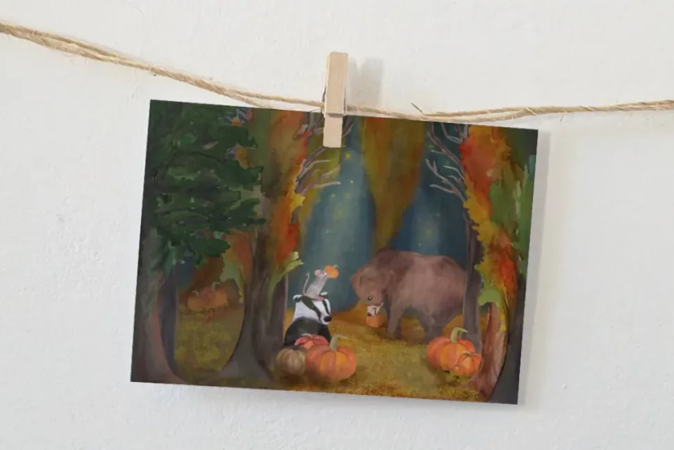 Lotte Drouen Ansichtkaart Lekker knuffelen