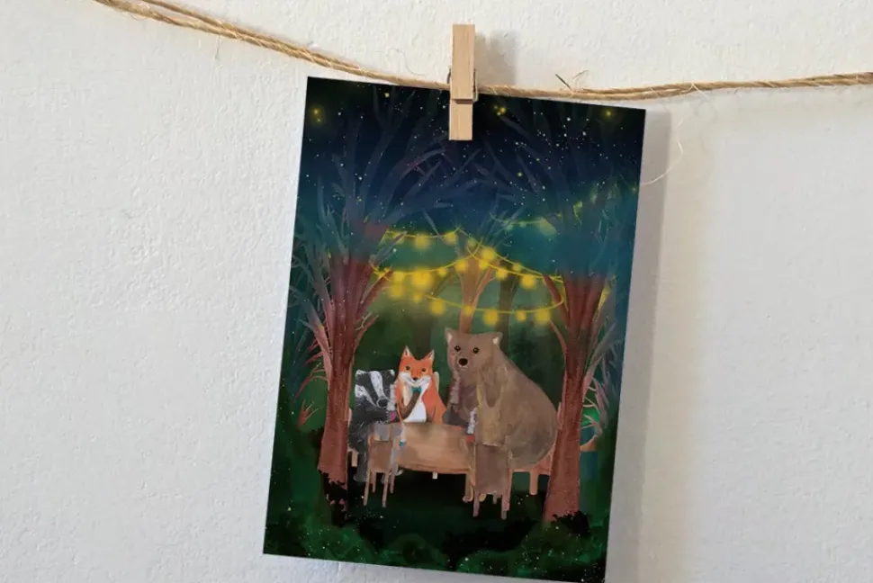 Lotte Drouen Ansichtkaart Aan Tafel