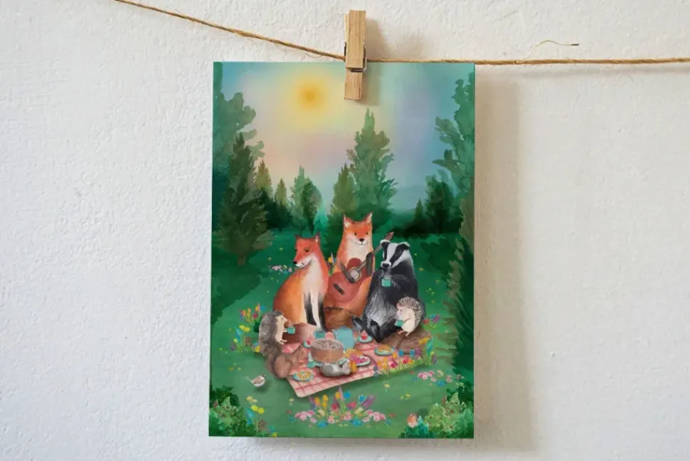 Lotte Drouen Ansichtkaart Fruit plukken