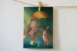 Lotte Drouen Wenskaart Dansen in de Regen