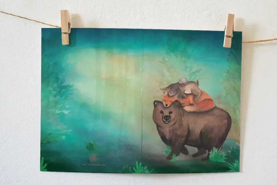 Lotte Drouen Wenskaart Stapeldieren