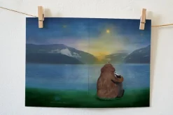 Lotte Drouen Wenskaart Troost Beer en Das