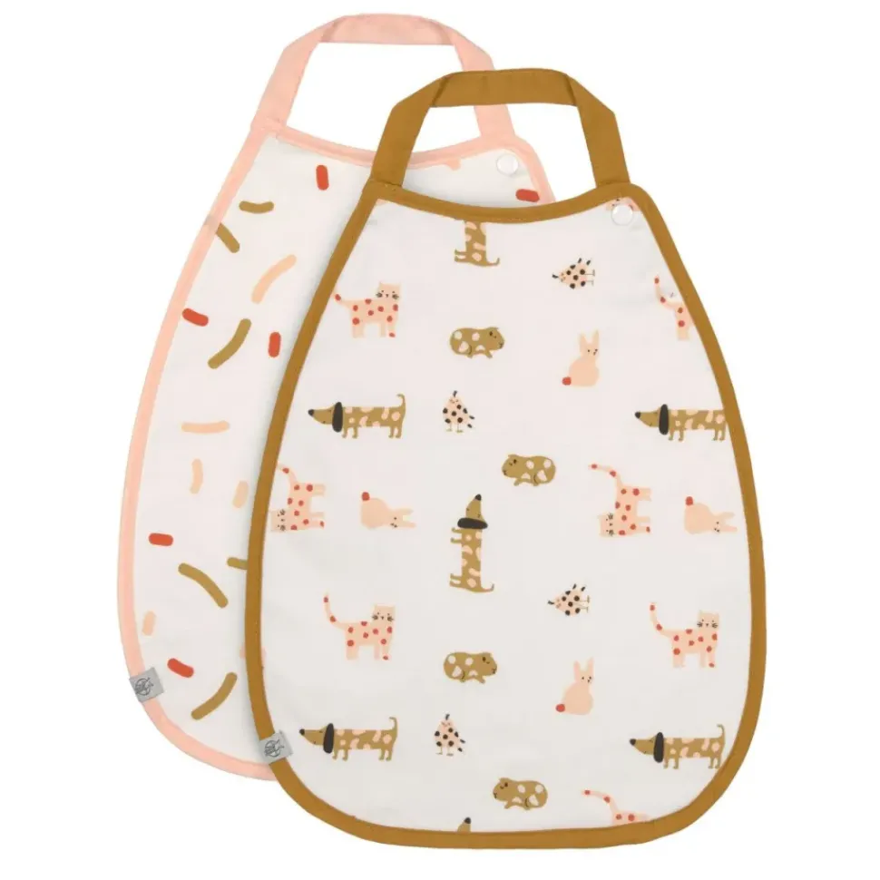 Lässig Babyslabbetje Medium Little Mateys Spicy Orange 2pcs