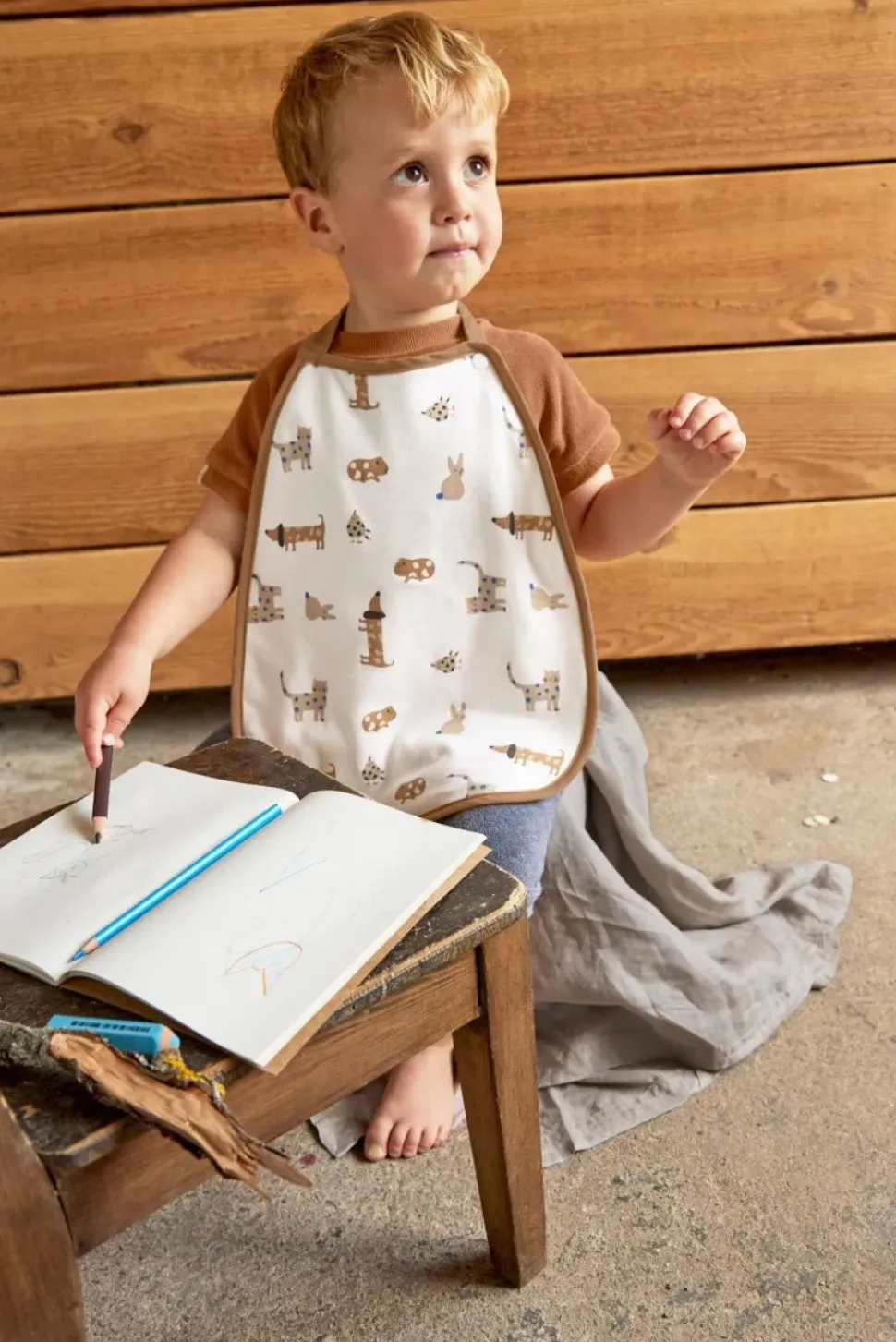 Lässig Babyslabbetje Medium Little Mateys Royal Blue