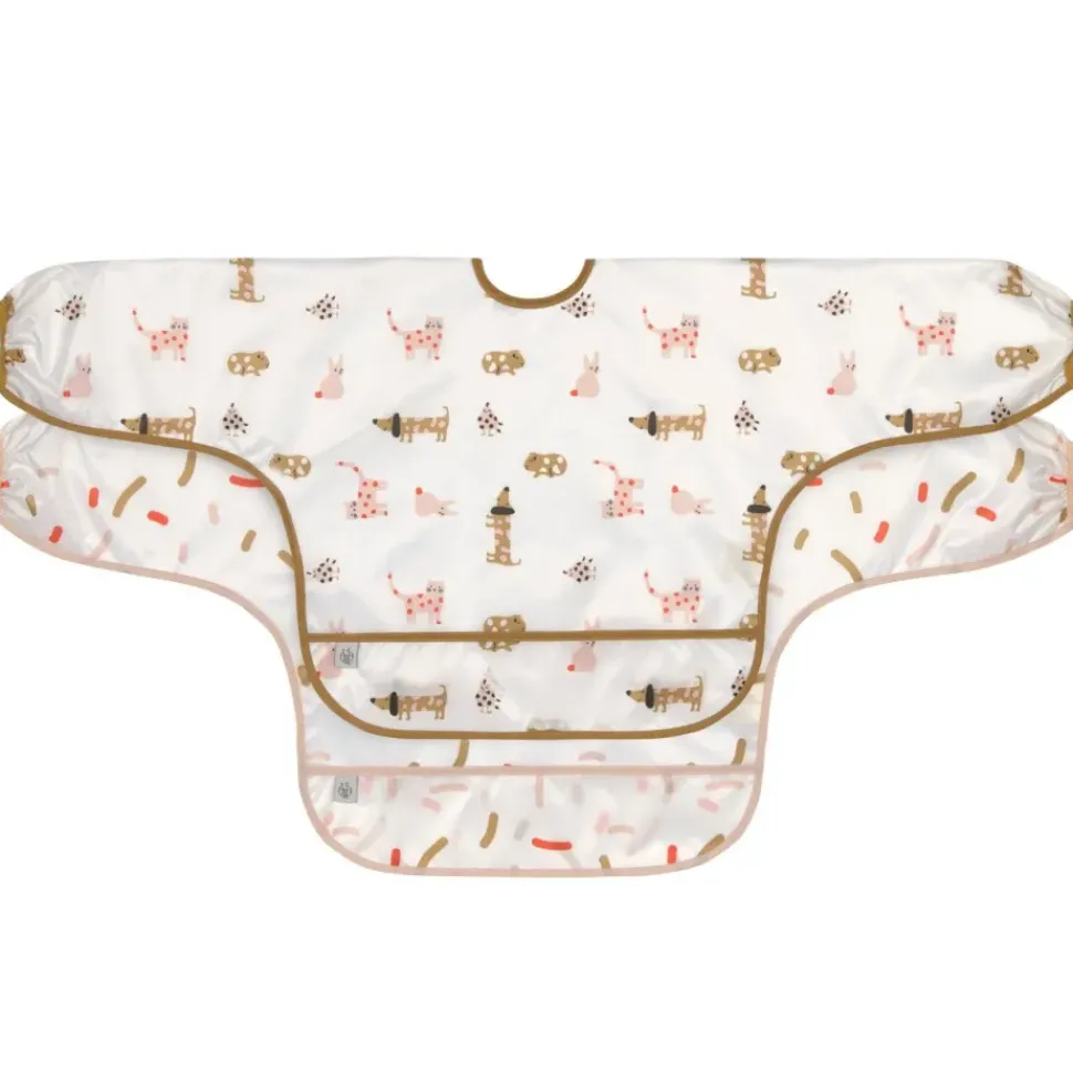 Lässig Babyslabbetje met Mouwen Little Mateys Spicy Orange