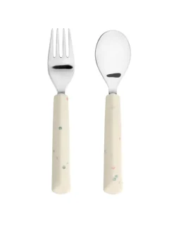 Lässig Kinderbestek Set Vork en Lepel Nature