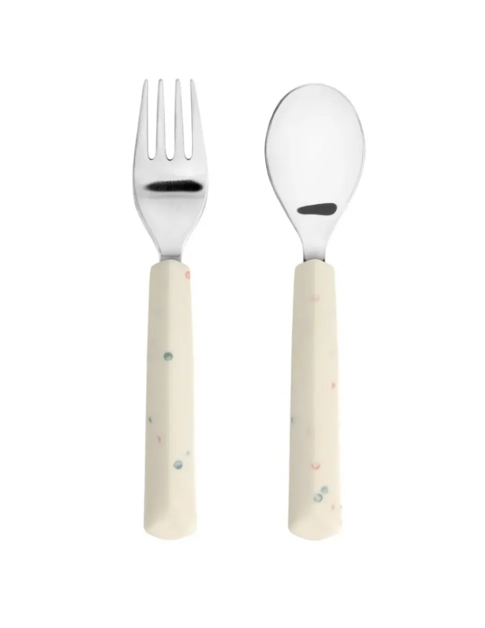 Lässig Kinderbestek Set Vork en Lepel Nature