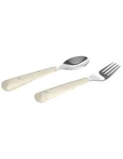 Lässig Kinderbestek Set Vork en Lepel Nature