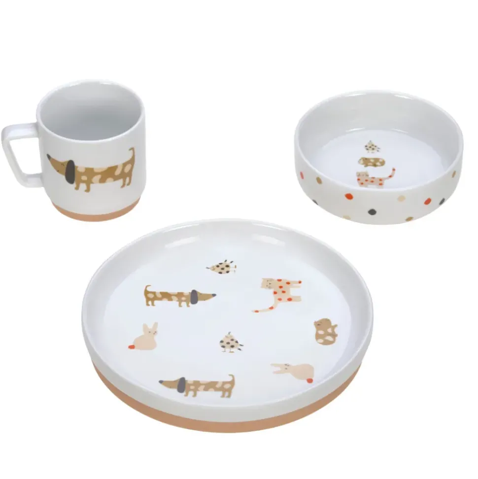 Lässig Kinderservies Porselein Spicey Orange set 3-delig