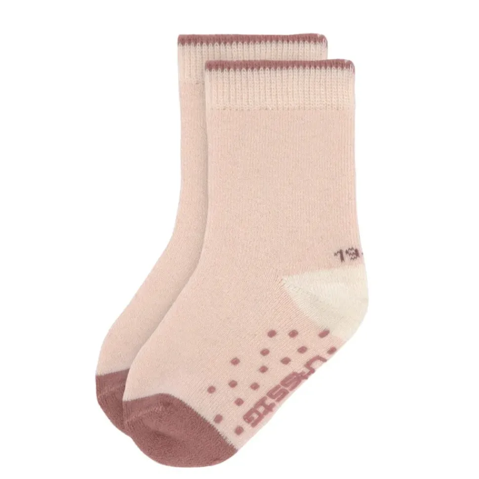 Lässig Kindersokjes Anti-Slip Offwhite/Powder Pink Set 2-delig