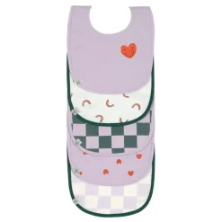 Lässig Slabbetjes Happy Rascals Hart Lavendel Set 5-delig