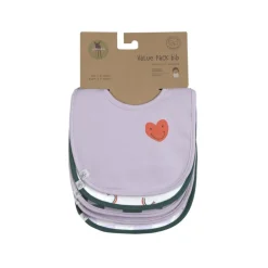 Lässig Slabbetjes Happy Rascals Hart Lavendel Set 5-delig