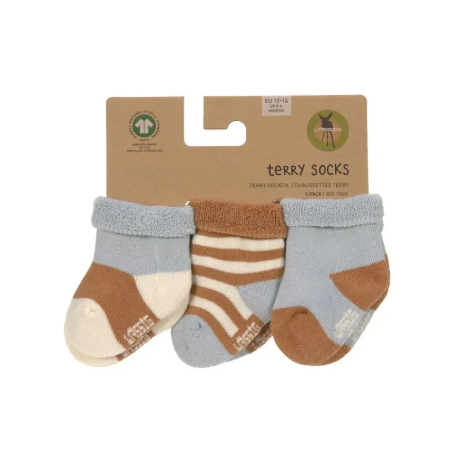 Lässig Terry Kindersokjes Light Blue Caramel Set 3-delig
