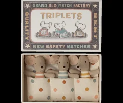 Maileg Drieling Baby Muis in een Luciferdoosje