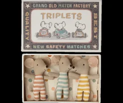 Maileg Drieling Baby Muis in een Luciferdoosje