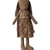 Maileg Knuffel Bunny Size 2 Bruin met Jurk 24cm