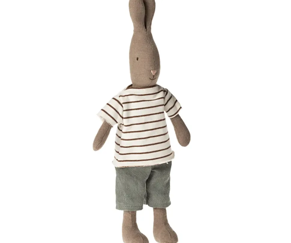 Maileg Knuffel Konijn Size 2 Bruin Streepmotief