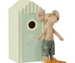 Maileg Knuffelmuis Beach Mice Big Brother in Strandhokje