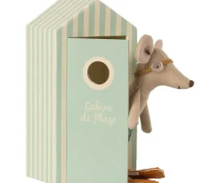 Maileg Knuffelmuis Beach Mice Big Brother in Strandhokje
