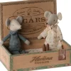 Maileg Knuffelmuis Opa en Oma in Cigarbox 17cm