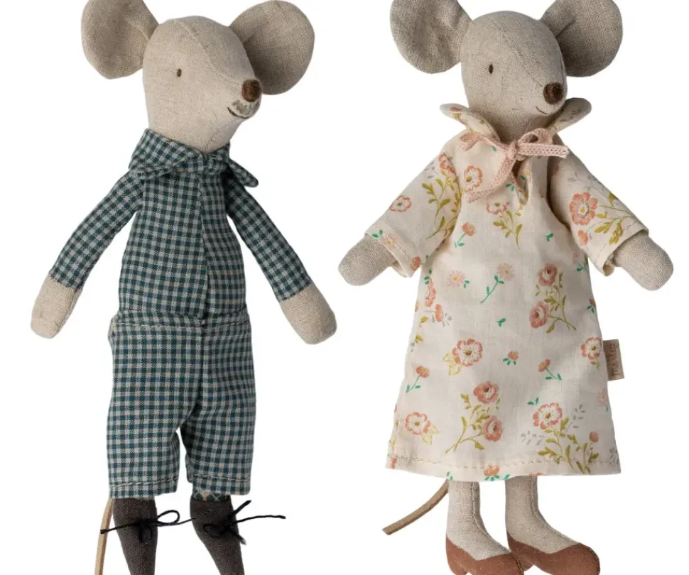 Maileg Knuffelmuis Opa en Oma in Cigarbox 17cm