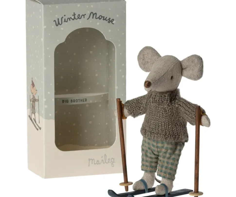 Maileg Knuffelmuis Winter met Skiset Big Brother 13cm