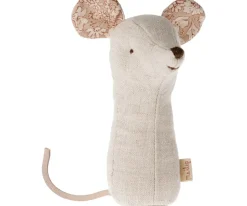 Maileg Knuffelrammelaar Lullaby Friends Muis Nature