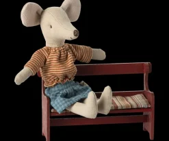 Maileg Poppenhuis Bankje Rood 7.5cm