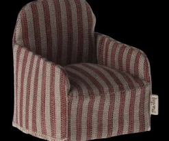 Maileg Poppenhuis Stoel Rood Gestreept 7.5cm