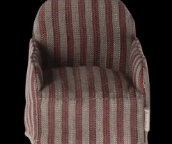Maileg Poppenhuis Stoel Rood Gestreept 7.5cm