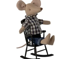 Maileg Schommelstoel Mouse Antraciet